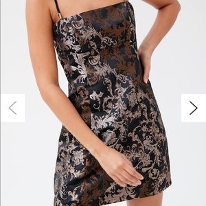 UO Embroidered Jacquard Mini Dress